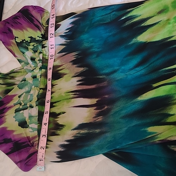 Rue 21 purple and green maxi dress. Razor back straps. Size medium. - Picture 10 of 10